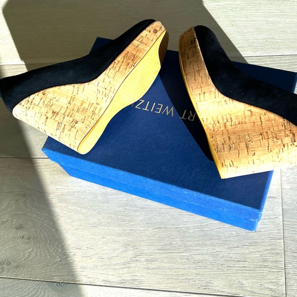 Stuart Weitzman Corkswoon Suede Wedge Size 6 - Picture 15 of 16